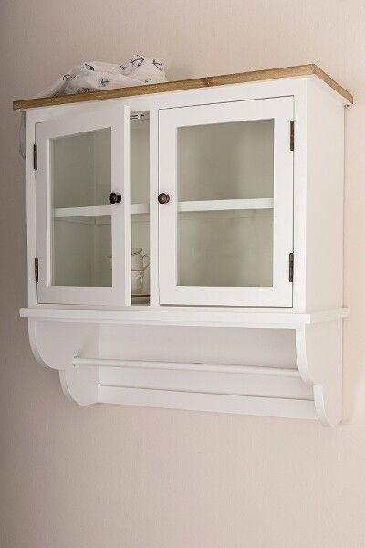 Wandablage, Vitrine, Garderobe &quot;Charles&quot; mit Glastüren