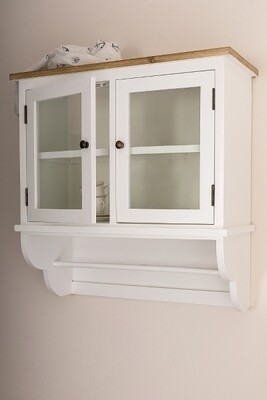 Wandablage, Vitrine, Garderobe &quot;Charles&quot; mit Glastüren
