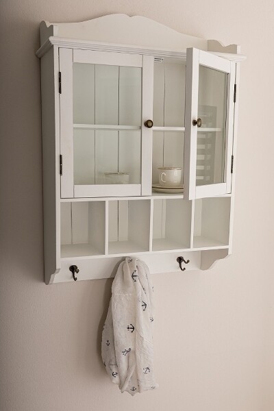 Wandablage, Vitrine, Garderobe &quot;Lilly&quot;, mit Glastüren