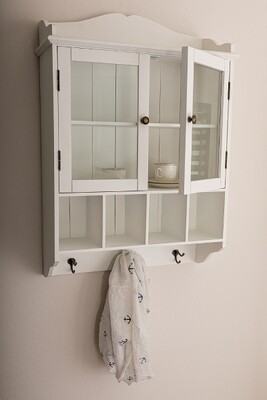 Wandablage, Vitrine, Garderobe &quot;Lilly&quot;, mit Glastüren
