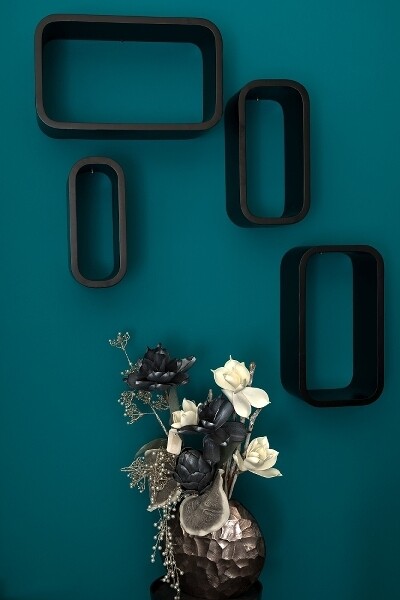 Regal-Set Cubic &quot;Tom&quot;, 4 er Set matt schwarz