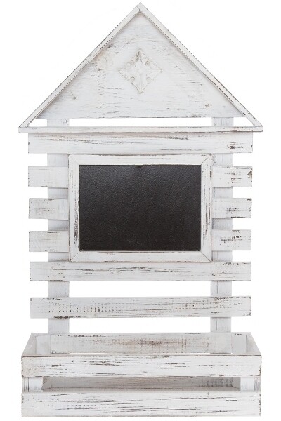 Wandhängeschrank &quot;Wolina&quot; – Shabby Chic, Weiss Antik, Ablagefach, Kreidetafel