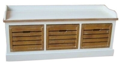 Sitzbank, Schuhschrank &quot;Provence&quot;, mit 3 Holzkörben