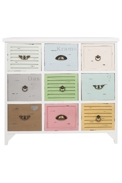 Kommode Adriano – 9 Schubladen, Shabby Chic, Spiesstanne, Multifunktion