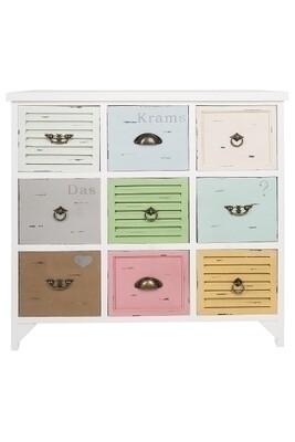 Kommode Adriano – 9 Schubladen, Shabby Chic, Spiesstanne, Multifunktion