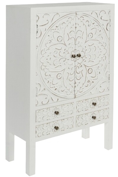 Schrank Kommode Felicitas – 2 Türen, 4 Schubladen, FSC®, Romantisch