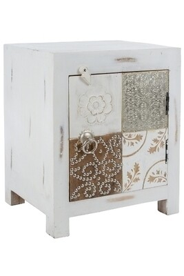 achttisch Kommode Santosh – Tür, Fachboden, Shabby Chic, Materialmix