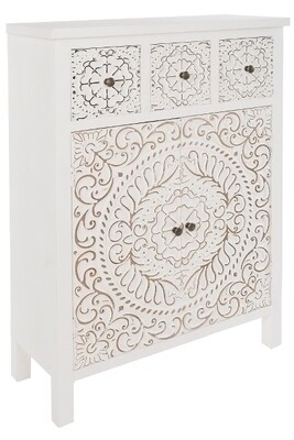 Schrank Kommode Felicitas – 2 Türen, 3 Schubladen, FSC®, Romantisch