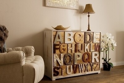 Kommode Sideboard &quot;Alphabet&quot;, 12 Schubladen