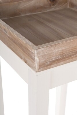 Beistelltisch Riviera – Landhausstil, abnehmbares Tablett, weiss antik