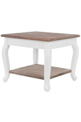 Couchtisch Adriana Klein – MDF, Landhausstil, Weiss mit dunklen Holzflächen Couchtisch Adriana Klein – MDF, Landhausstil, Weiss mit dunklen Holzflächen