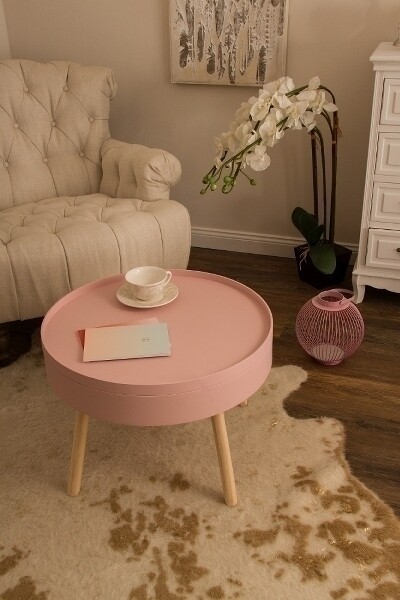 Couchtisch Beistelltisch &quot;Lynn&quot;, mit Stauraum, rosa