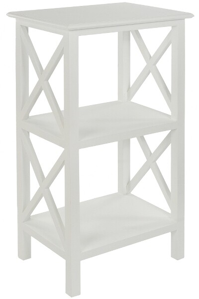 Beistelltisch Meridian – 3 Ablagen, klassischer Landhausstil, Antikweiss