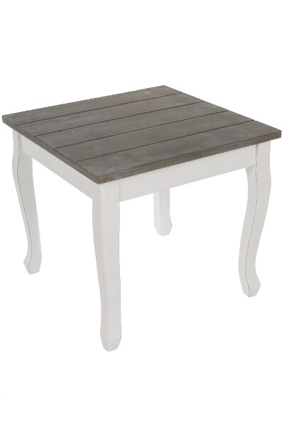 Beistelltisch Göran – Landhausstil, Tanne, Weiss antik, Grau antik