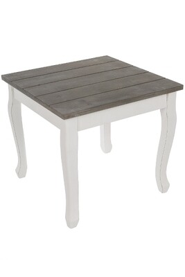 Beistelltisch Göran – Landhausstil, Tanne, Weiss antik, Grau antik