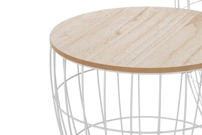 Metalltischset Todd – Weiss, 2-teilig, Modernes Drahtdesign, Herausnehmbare Tischplatten