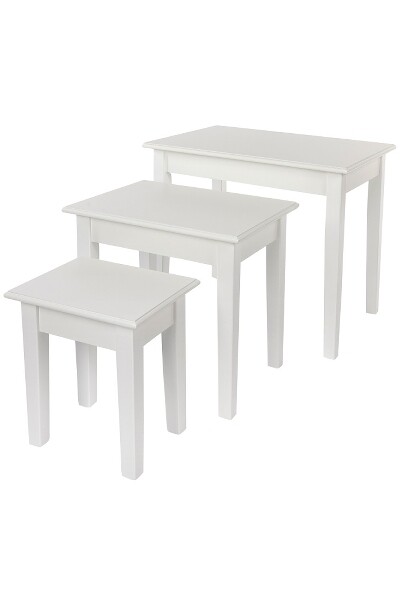Beistelltischset Meridian – 3-teilig, klassischer Landhausstil, weiss