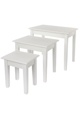 Beistelltischset Meridian – 3-teilig, klassischer Landhausstil, weiss