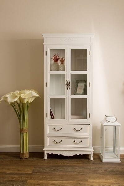 Schrank, Vitrine &quot;Elegance&quot;mit 2 Glas Türen / Schubladen
