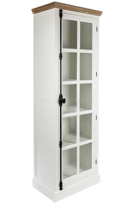 Vitrine Florence – FSC® zertifiziert, Glastür, Pinus Massoniana, weiss