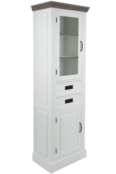 Vitrine Rita – FSC®, Glastür &amp; Holz, Landhausstil, braunweiss