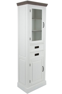 Vitrine Rita – FSC®, Glastür &amp; Holz, Landhausstil, braunweiss