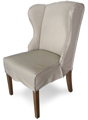 gemütlicher Bachio Ohrensessel Esszimmerstuhl beige -VINT-MAD-NAT