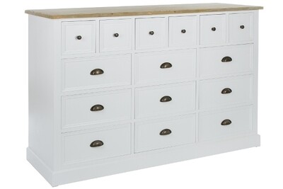 Apothekerkommode Florence – FSC®, 15 Schubladen, Landhausstil, weiss antik