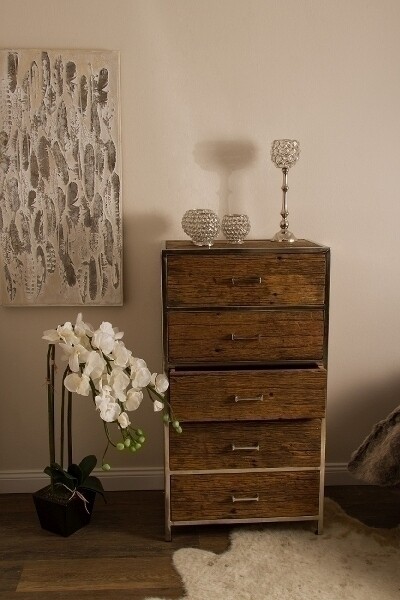Kommode Sideboard &quot;Leno&quot; aus Holzschwellen, 5 Schubladen