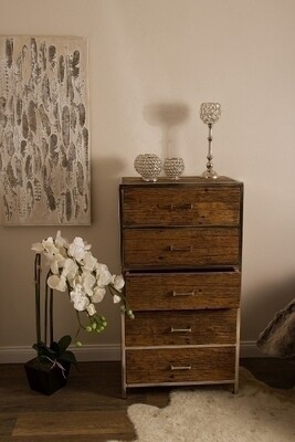 Kommode Sideboard &quot;Leno&quot; aus Holzschwellen, 5 Schubladen