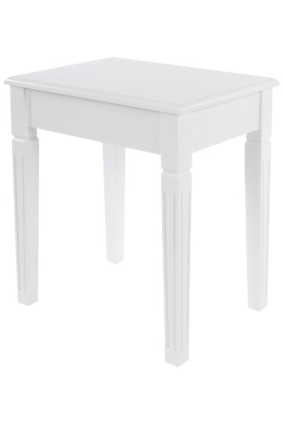 Holz Hocker &quot;Meridian&quot; Weiss – Landhausstil, Klare Linien, Handgefertigt