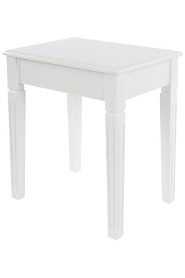 Holz Hocker &quot;Meridian&quot; Weiss – Landhausstil, Klare Linien, Handgefertigt