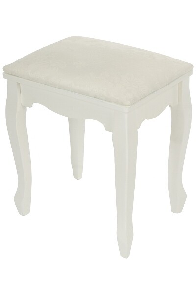 Gepolsterter Hocker &quot;Meridian II&quot; – Landhausstil, Beige Gemustert, Holz &amp; Schaumstoff