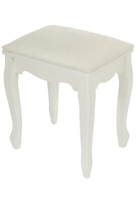 Gepolsterter Hocker &quot;Meridian II&quot; – Landhausstil, Beige Gemustert, Holz &amp; Schaumstoff