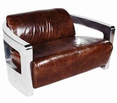 Mars 2-Sitzer Sofa aus hochwertigem argentinischen Rindsleder