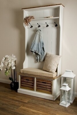 Garderobe &quot;Provence&quot;, mit Sitzbank und Körben