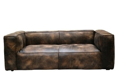 Tribeca 2-Sitzer Sofa GALATA-EBONY aus hochwertigem argentinischen Rindsleder