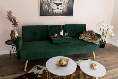 Couch Sofa Kiana mit Tisch und Schlaffunktion - smaragdgrün