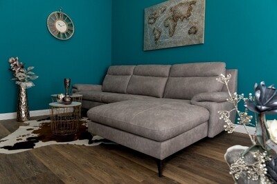 Couch Ecksofa Luana mit langer Liegefläche - taupe