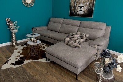 Couch Ecksofa Luana mit langer Liegefläche - taupe