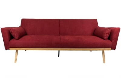 Schlafsofa Joy Bordeaux – 203x84 cm, Polyester, Gäste-Schlaffunktion