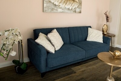 Sofa Couch Yasmin mit Schlaffunktion - dunkelblau