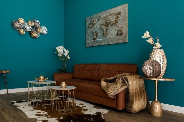 Couch Sofa Noah 3-Sitzer - rotbraun