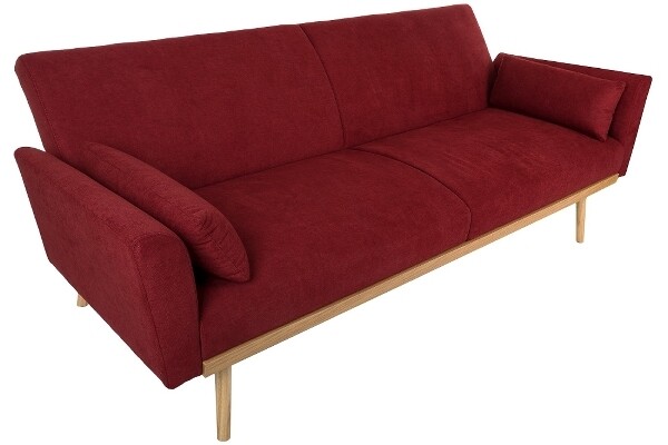 Schlafsofa Joy Bordeaux – 203x84 cm, Polyester, Gäste-Schlaffunktion