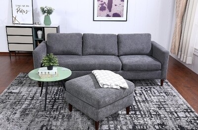 Couch Ecksofa Tamina mit langer Liegefläche - grau