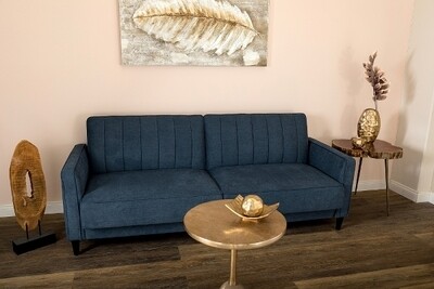 Sofa Couch Yasmin mit Schlaffunktion - dunkelblau