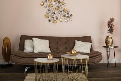 Couch Sofa Maya mit Schlaffunktion - hellbraun