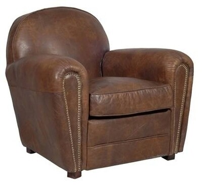 Fleamarket Luxus-Sessel ANTIC-WHISKY aus hochwertigem argentinischen Rindsleder