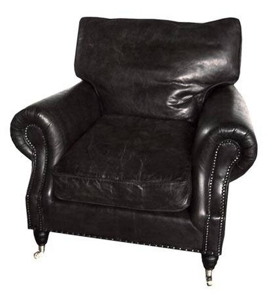 Balmoral Luxus-Sessel RIDERS-BLACK aus hochwertigem argentinischen Rindsleder