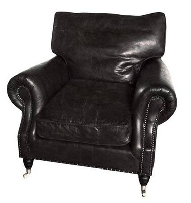 Balmoral Luxus-Sessel RIDERS-BLACK aus hochwertigem argentinischen Rindsleder